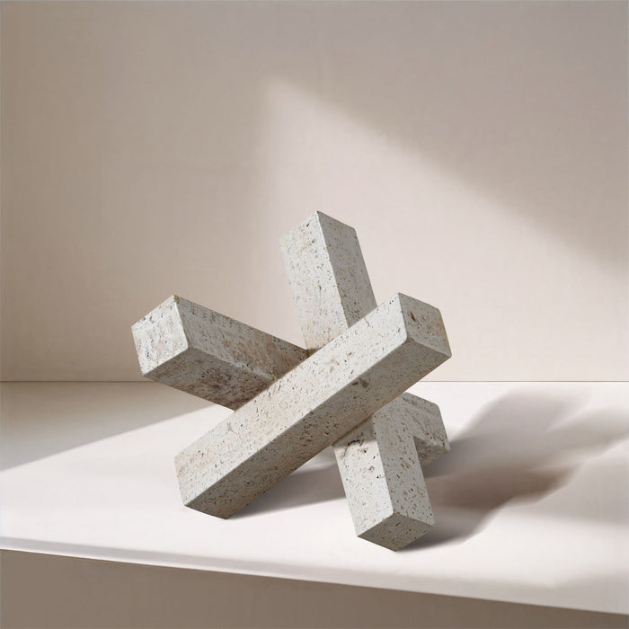 Stix - Travertine Decorative Object - Natural
