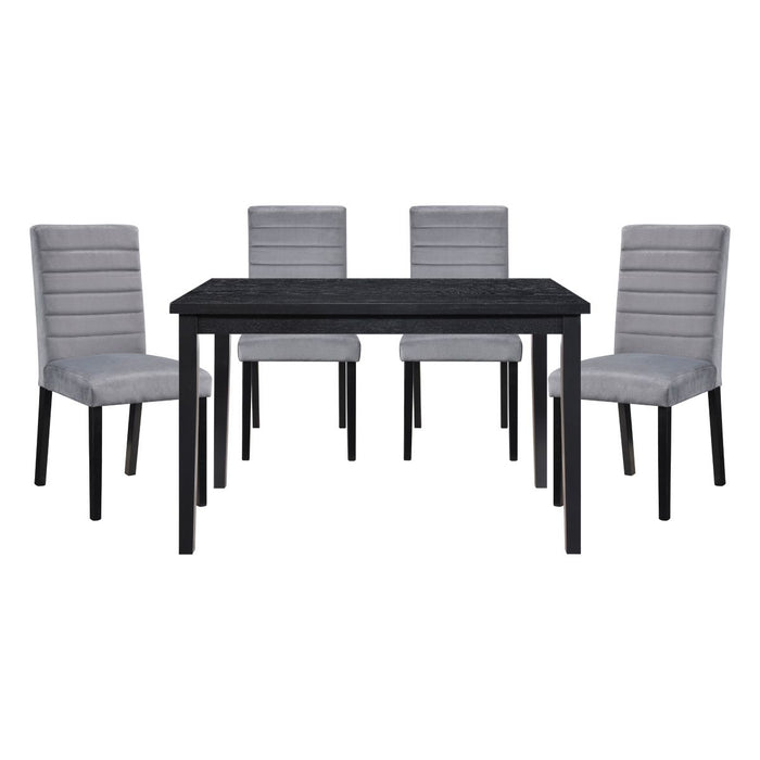 Andreas - 5 Piece Dining Room Set (Table & 4 Side Chairs) - Black / Gray