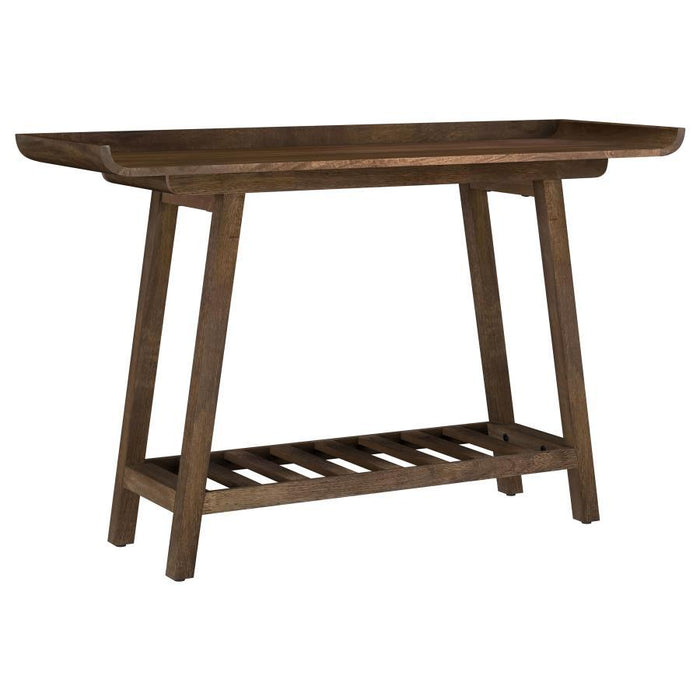 Ornelas - Console Table With Slatted Shelf - Mango Brown