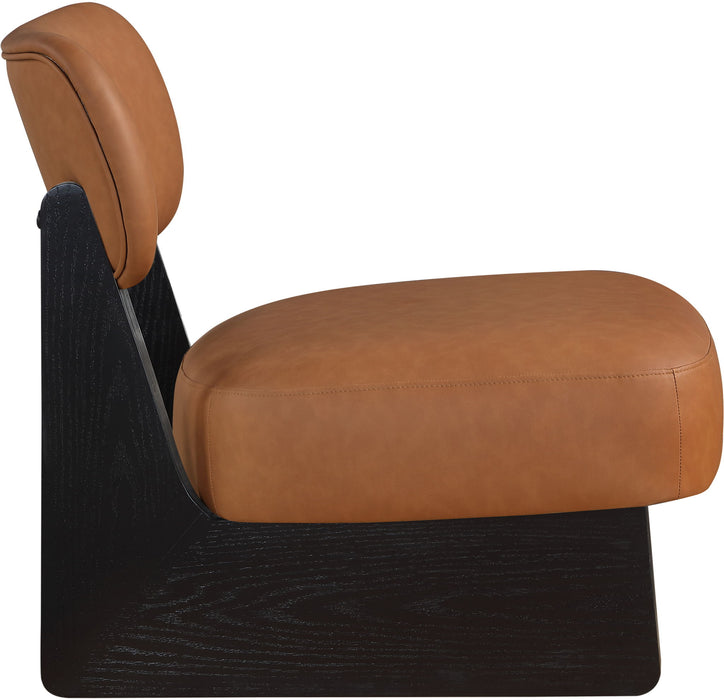 Vetra - Vegan Leather Upholstered Accent Chair With Black Base