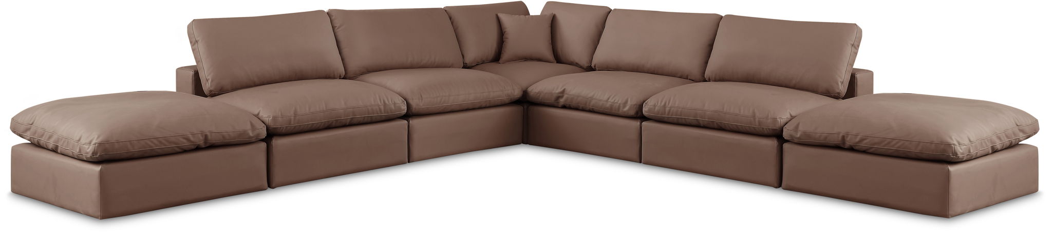Comfy - 7 Piece Faux Leather Modular Corner Sectional