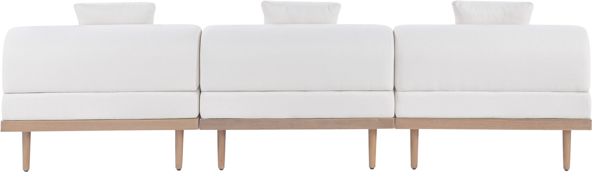 Laguna - 3 Piece Resilient Water Resistant Fabric 106.5" Outdoor Patio Armless Modular Sofa