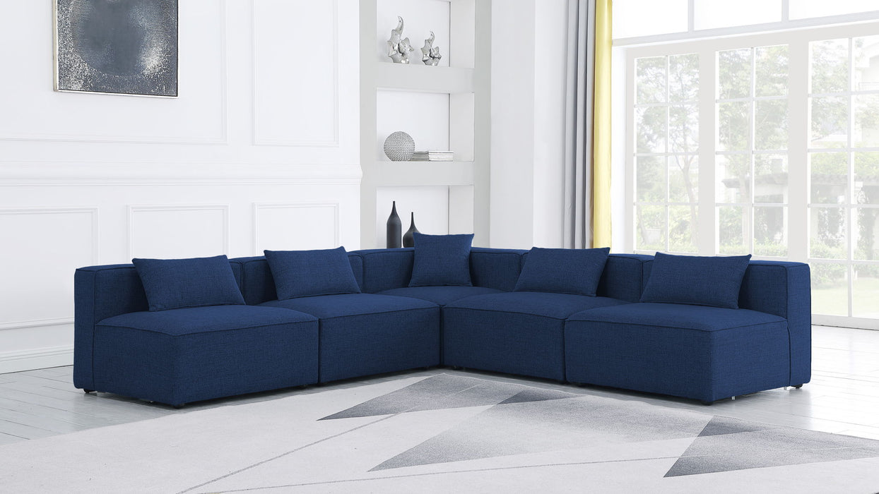 Cube - Linen 5 Piece Modular Corner Armless Sectional