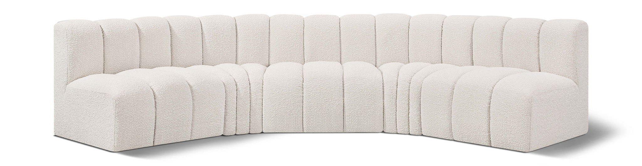 Arc - Boucle Fabric 5 Piece U-Shaped Modular Sofa