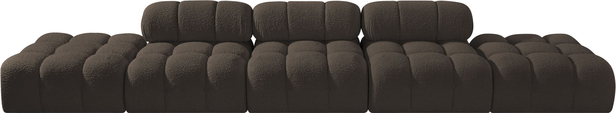 Ames - 5 Piece Boucle Upholstered Modular Sofa With 2 Armless Seats