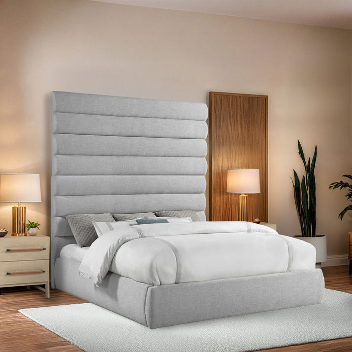 Adam - Linen Fabric Bed With 89" Headboard