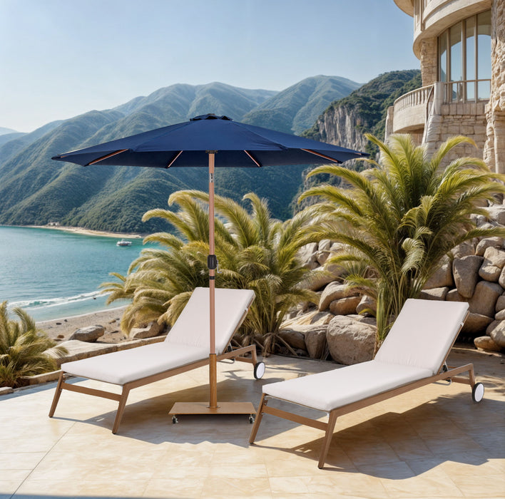 Fiji - Aluminum Patio Umbrella With Square Teak Base