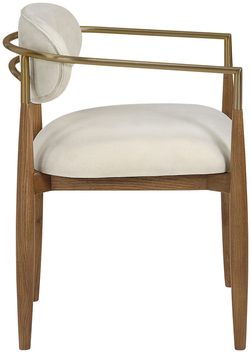 Riccio - Fabric Dining Arm Chair (Set of 2) - Walnut Frame