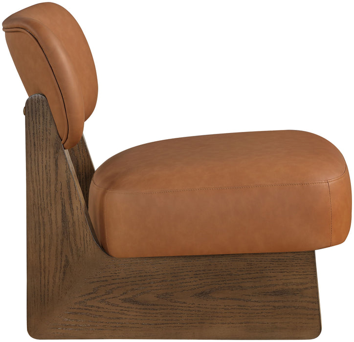 Vetra - Vegan Leather Upholstered Accent Chair With Brown Base