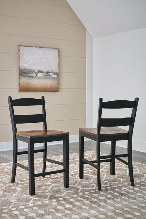 Valebeck - Barstool (Set of 2) - Black / Brown