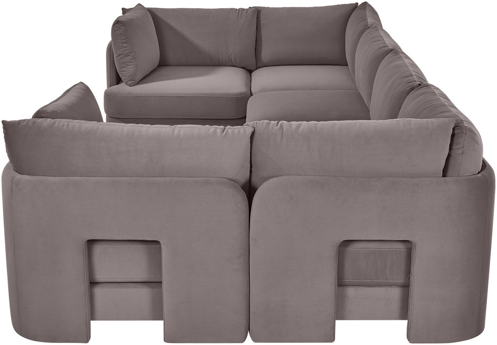 Hammond - Velvet Performance Fabric Upholstered 6 Piece U-Shaped Sectional