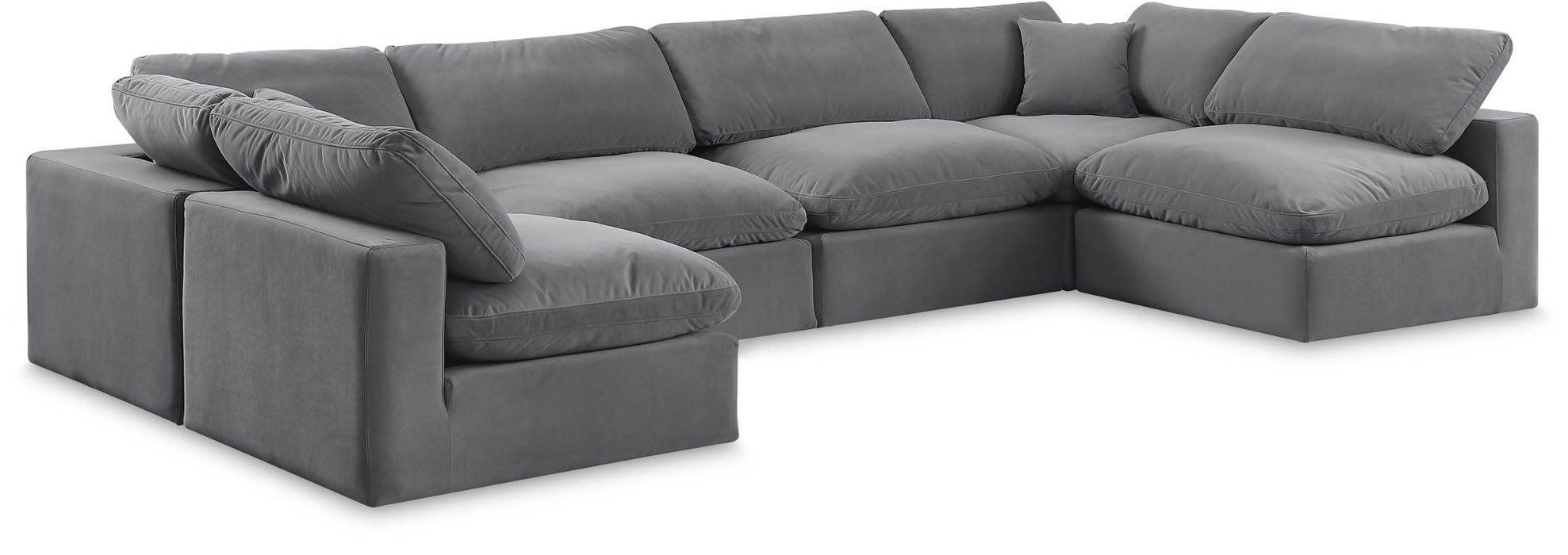 Comfy - 6 Piece Velvet Modular Armless Sectional