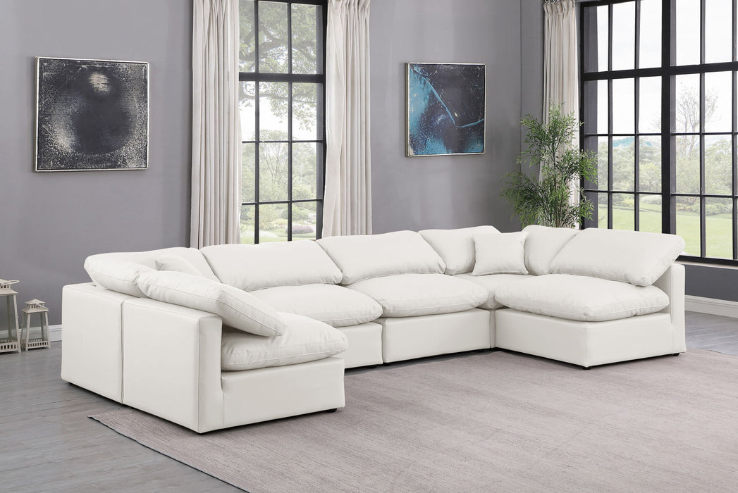 Indulge - Faux Leather 6 Piece Modular U-Shaped Sectional