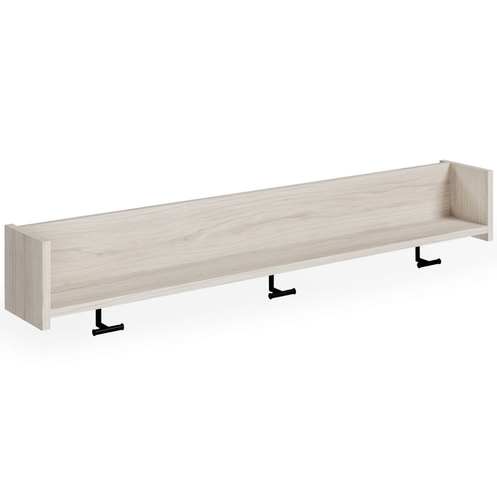 Socalle - Wall Mounted Coat Rack w/Shelf - Light Natural