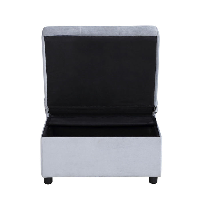 Garrell - Lift Top Storage Bench With Pull-Out Bed - Gray