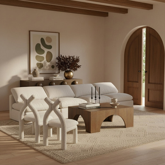 Indulge - Linen 4 Seat Modular Armless Sofa