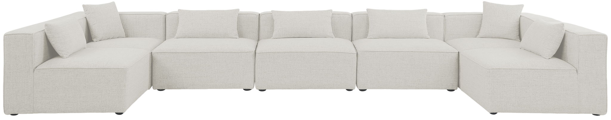 Cube - Linen 7 Piece Modular U-Shaped Sectional
