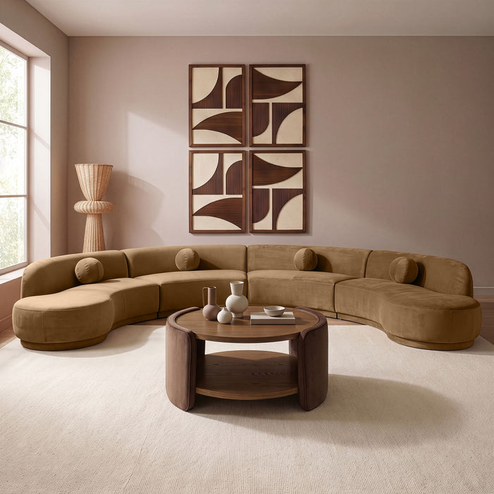 Avra - 189" Velvet Performance Fabric Upholstered Sectional