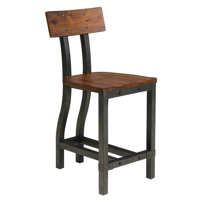 Holverson - Counter Height Chair (Set of 2) - Rustic Brown / Gunmetal