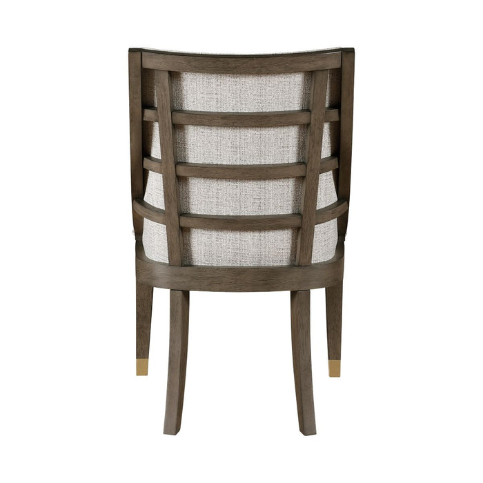 Griffin - Arm Chair (Set of 2) - Pearl Silver / Dark Brown