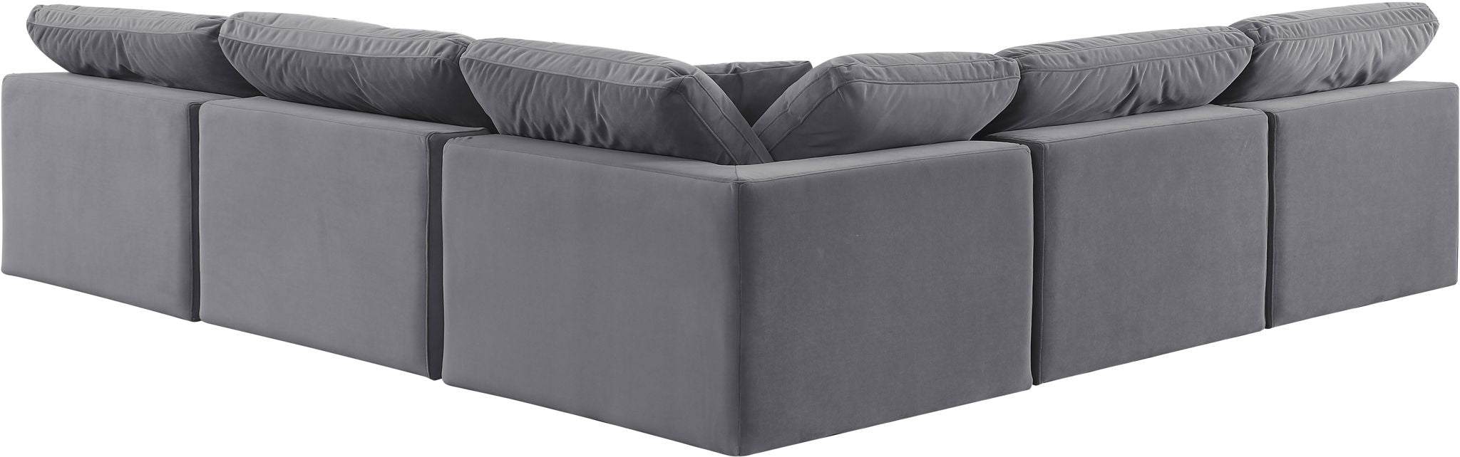 Comfy - 5 Piece Velvet Modular Corner Armless Sectional