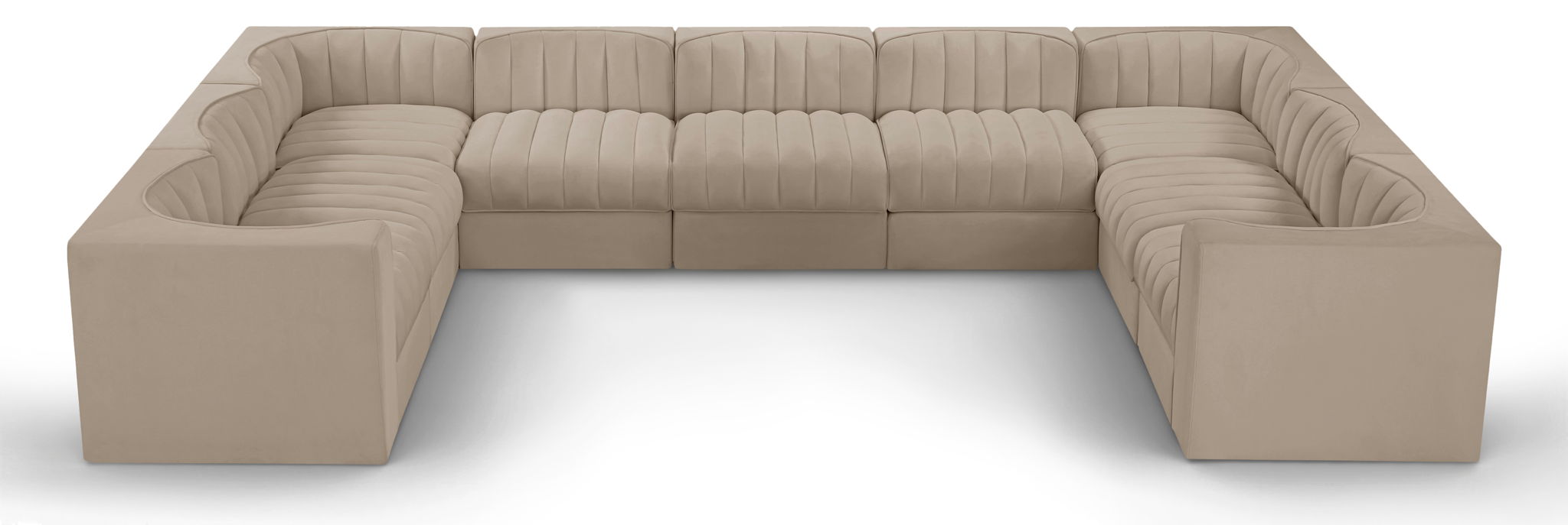 Rummi - Velvet Performance Fabric Upholstered 9 Piece Modular Sectional