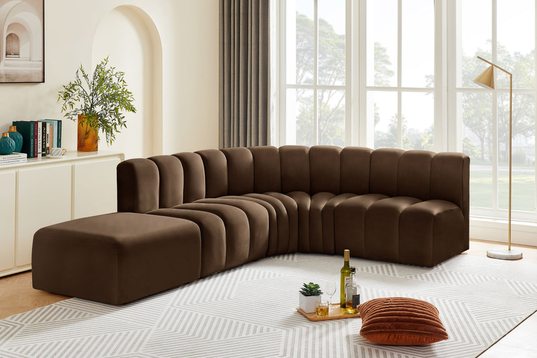 Arc - Velvet 5 Piece Corner Modular Sofa