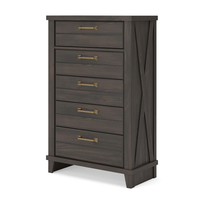 Vonitta Bay - Five Drawer Chest - Dark Brown
