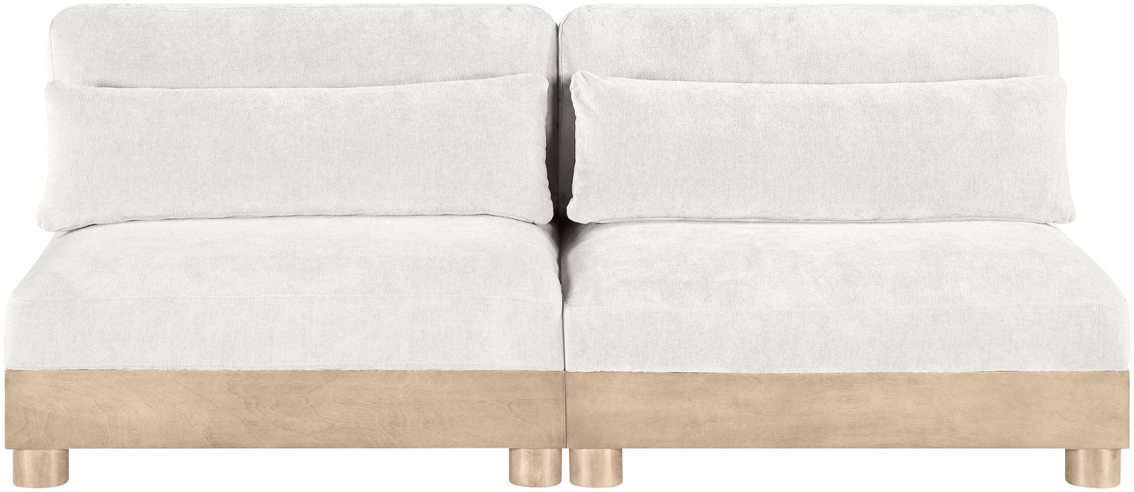 Turin - Chenille Fabric Upholstered Modular Sectional - White
