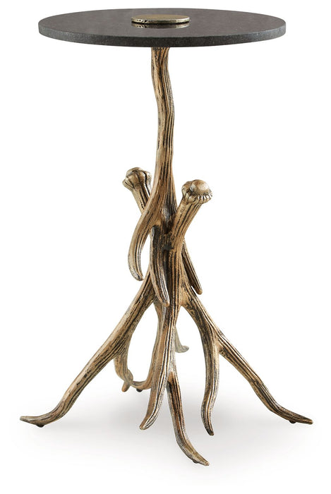 Lemkins - Accent Table - Black / Antique Gold Finish