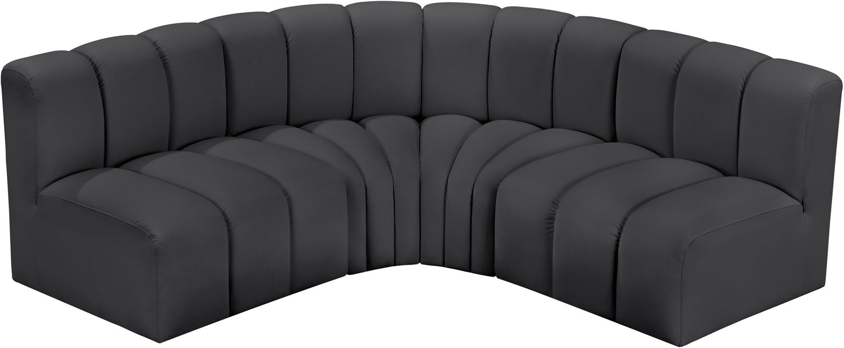 Arc - Faux Leather 4 Piece Corner Modular Sofa
