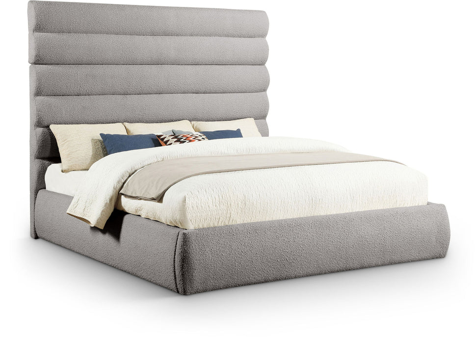 Adam - Boucle Fabric Bed With 70.5" Headboard
