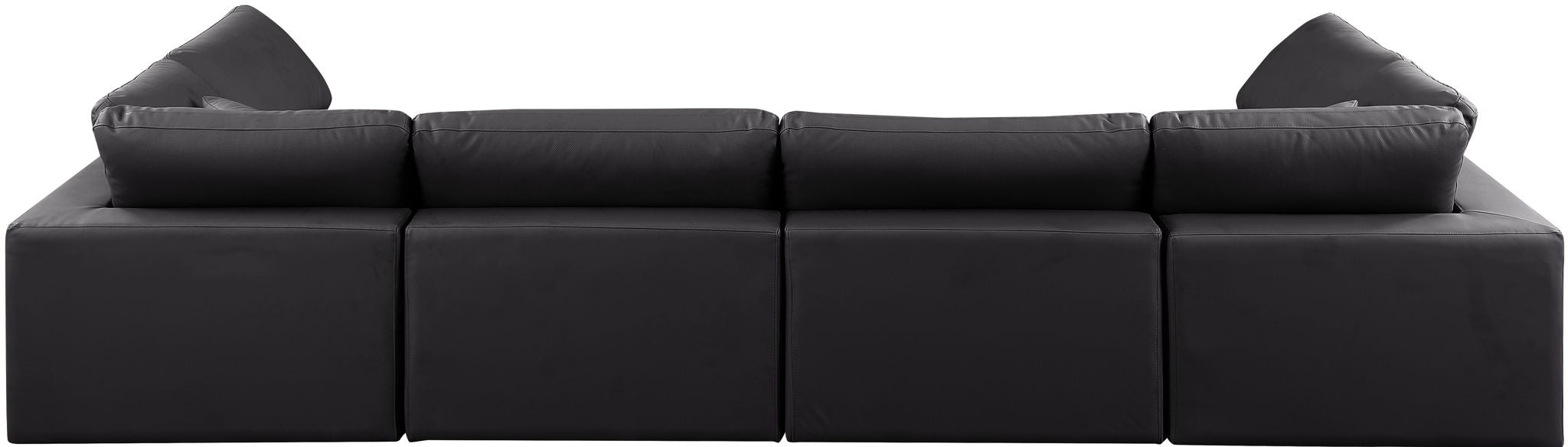 Comfy - 6 Piece Faux Leather Modular Armless Sectional