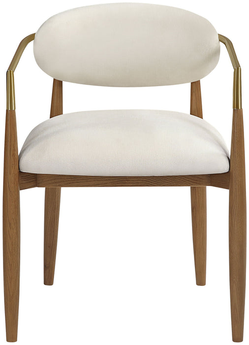 Riccio - Fabric Dining Arm Chair (Set of 2) - Walnut Frame