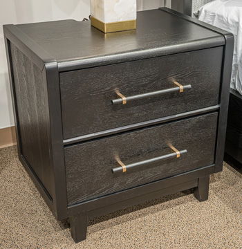 Haldenwick - Two Drawer Night Stand - Black