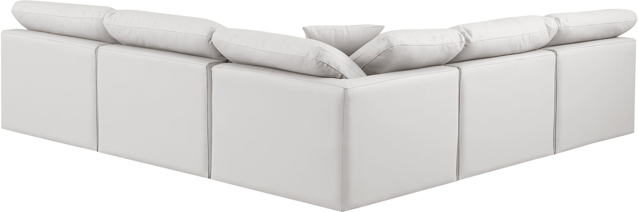 Indulge - Faux Leather 5 Piece Modular Corner Armless Sectional