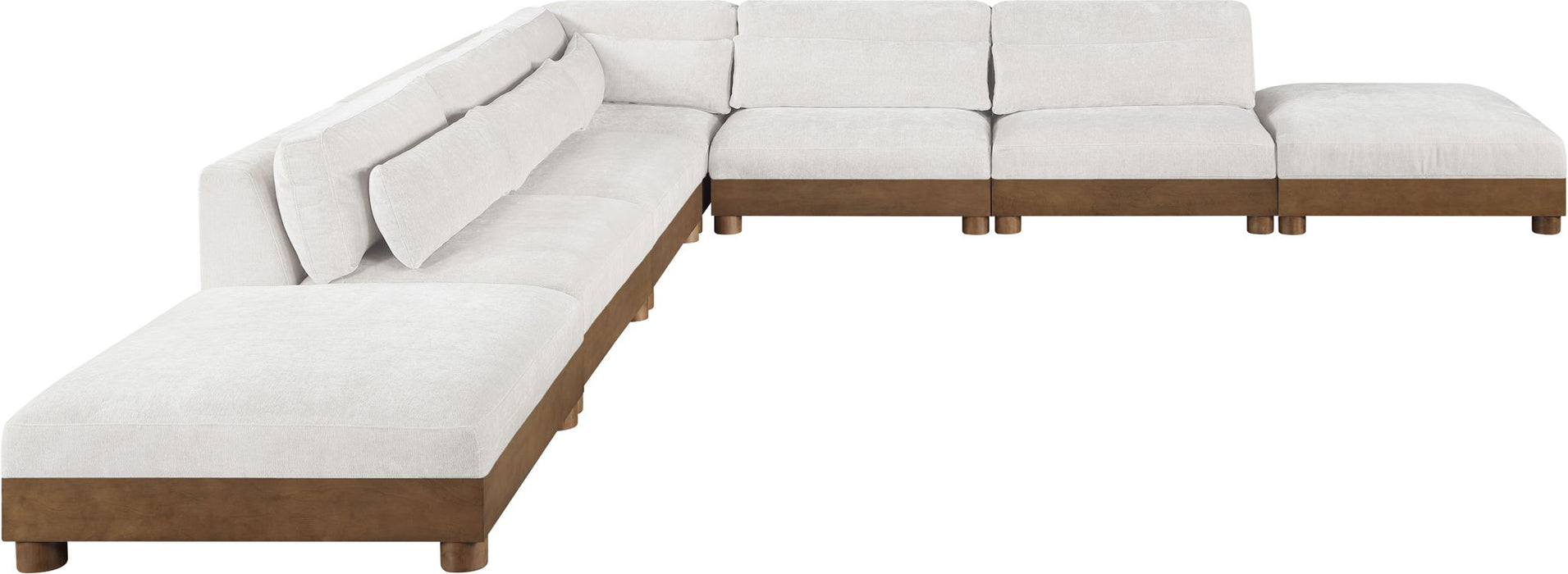 Turin - Chenille Fabric Upholstered Modular Sectional - Cream