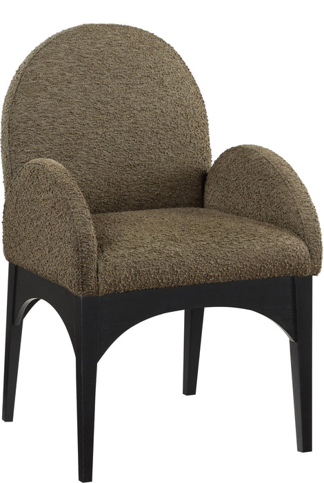 Waldorf - Boucle Dining Arm Chair With Black Legs