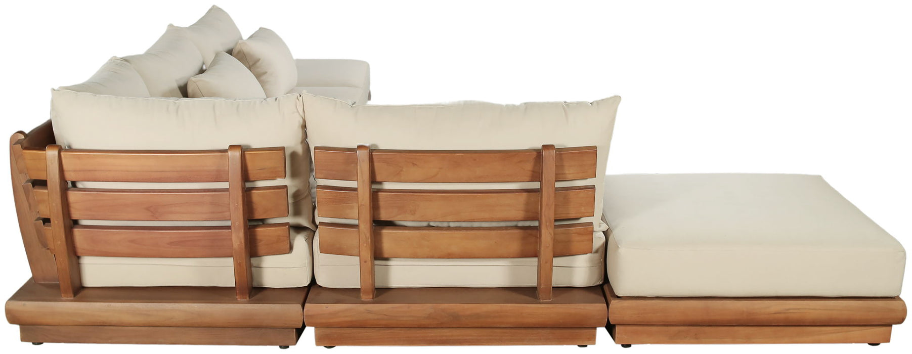 Mirella - 6 Piece Water Resistant Fabric Upholstered Outdoor Patio Modular Sectional