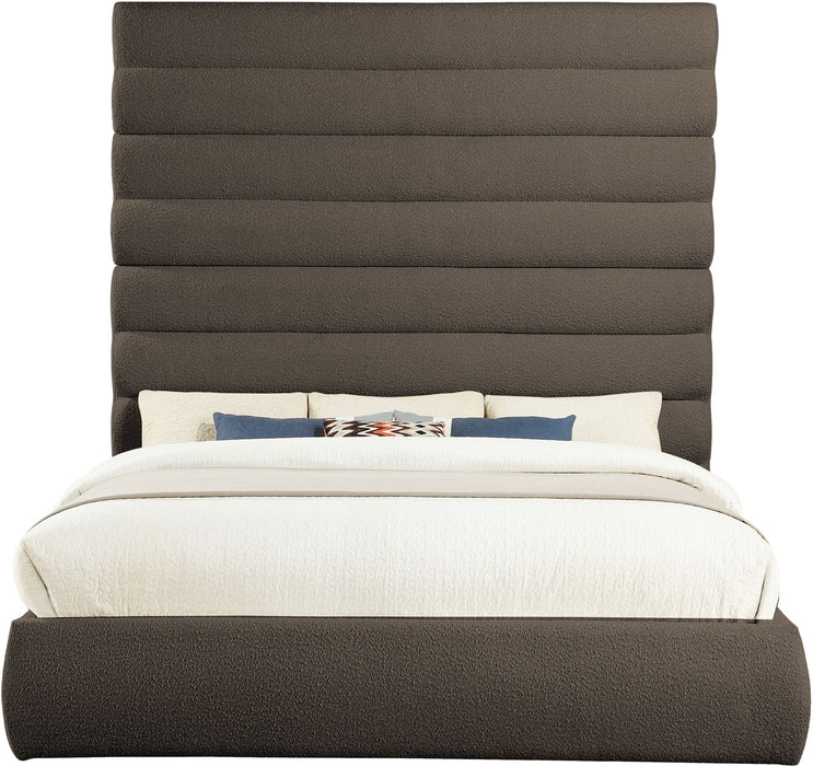 Adam - Boucle Fabric Bed With 89" Headboard