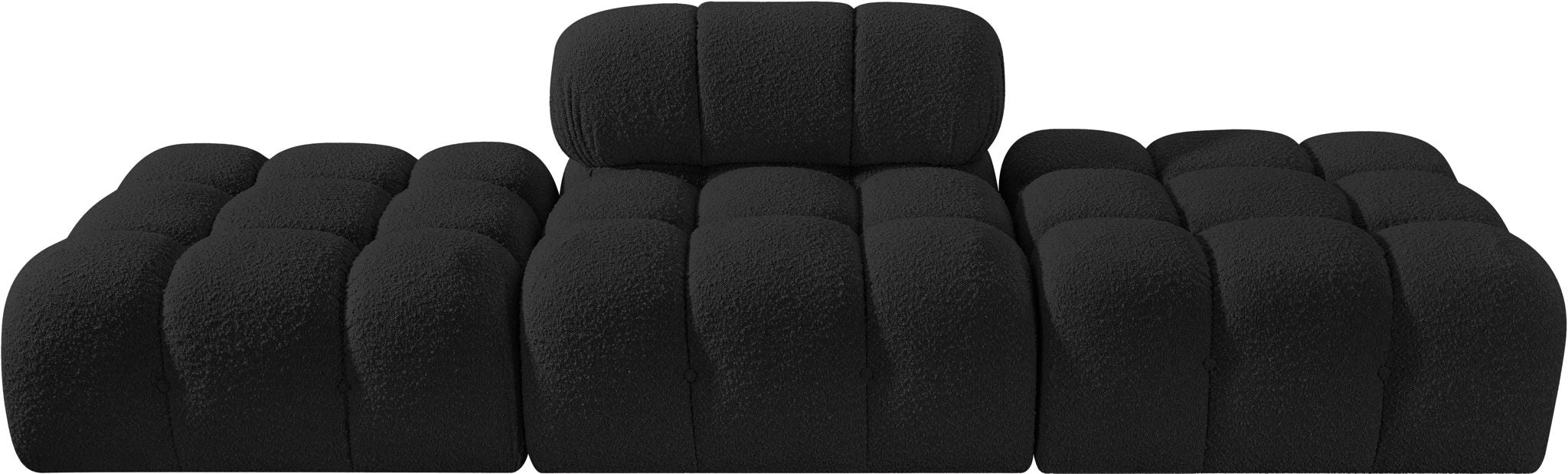 Ames - 3 Piece Boucle Upholstered Modular Sofa With 2 Backless Seats