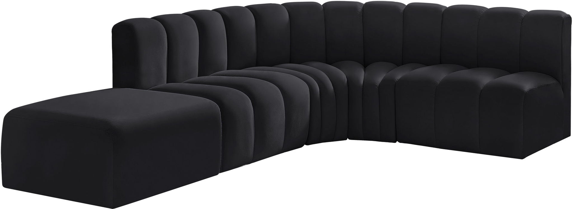 Arc - Velvet 5 Piece Corner Modular Sofa