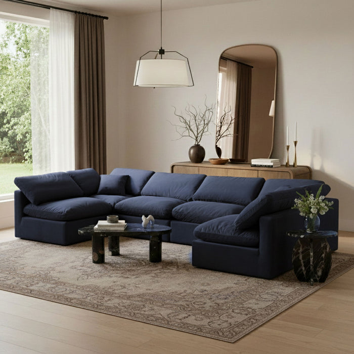 Indulge - Velvet 6 Piece Modular U-Shaped Sectional