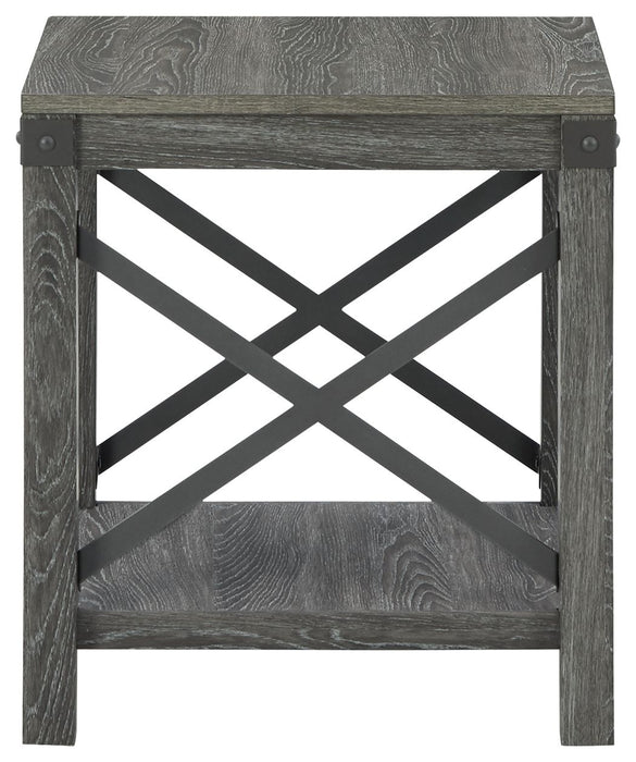Freedan - Square End Table - Grayish Brown