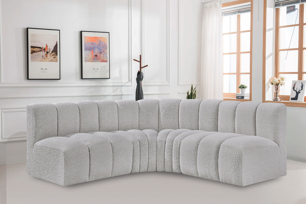Arc - Boucle Fabric 4 Piece Corner Modular Sofa