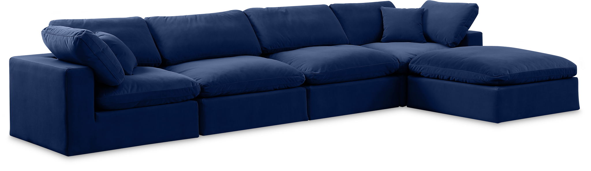 Comfy - 5 Piece Velvet Modular Sectional With Chaise
