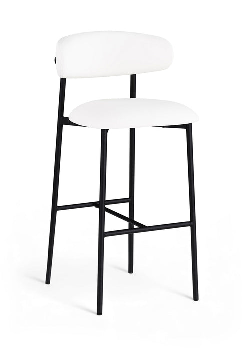 Lupita - Vegan Leather Upholstered Bar Stool With Matte Black Frame (Set of 2)