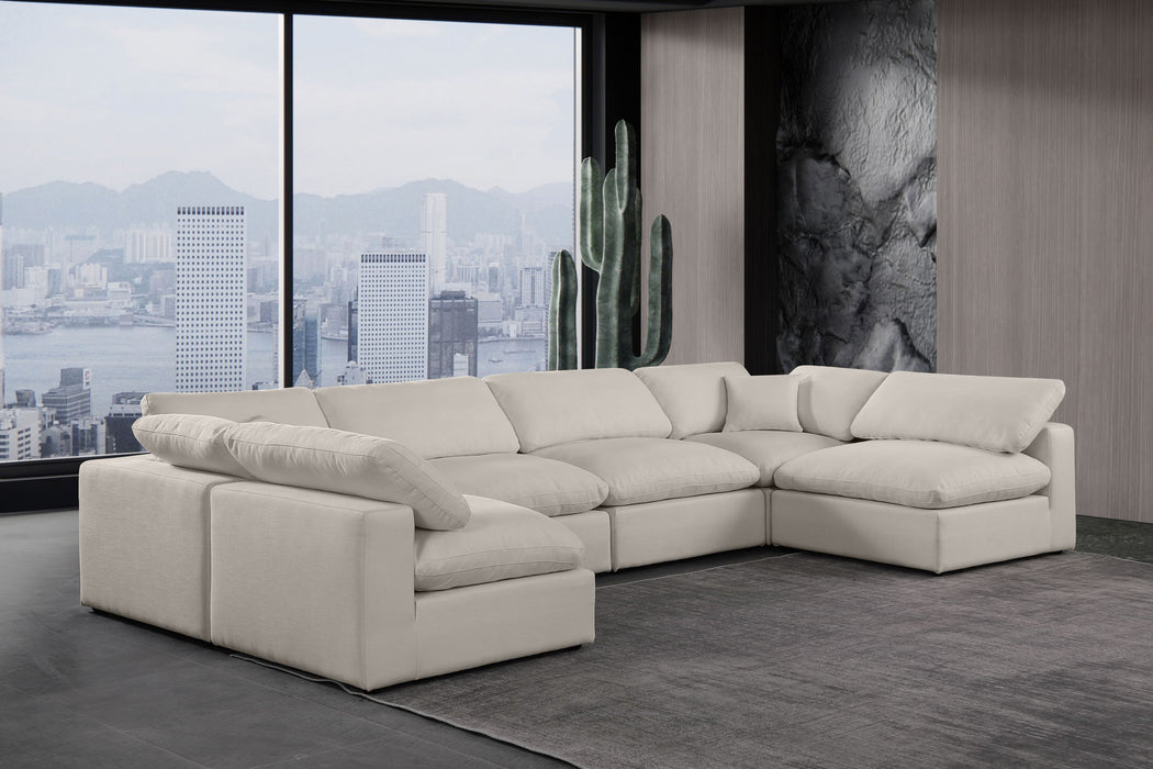 Comfy - 6 Piece Linen Modular Armless Sectional
