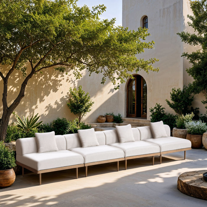 Laguna - 4 Piece 142" Upholstered Outdoor Patio Modular Armless Sofa