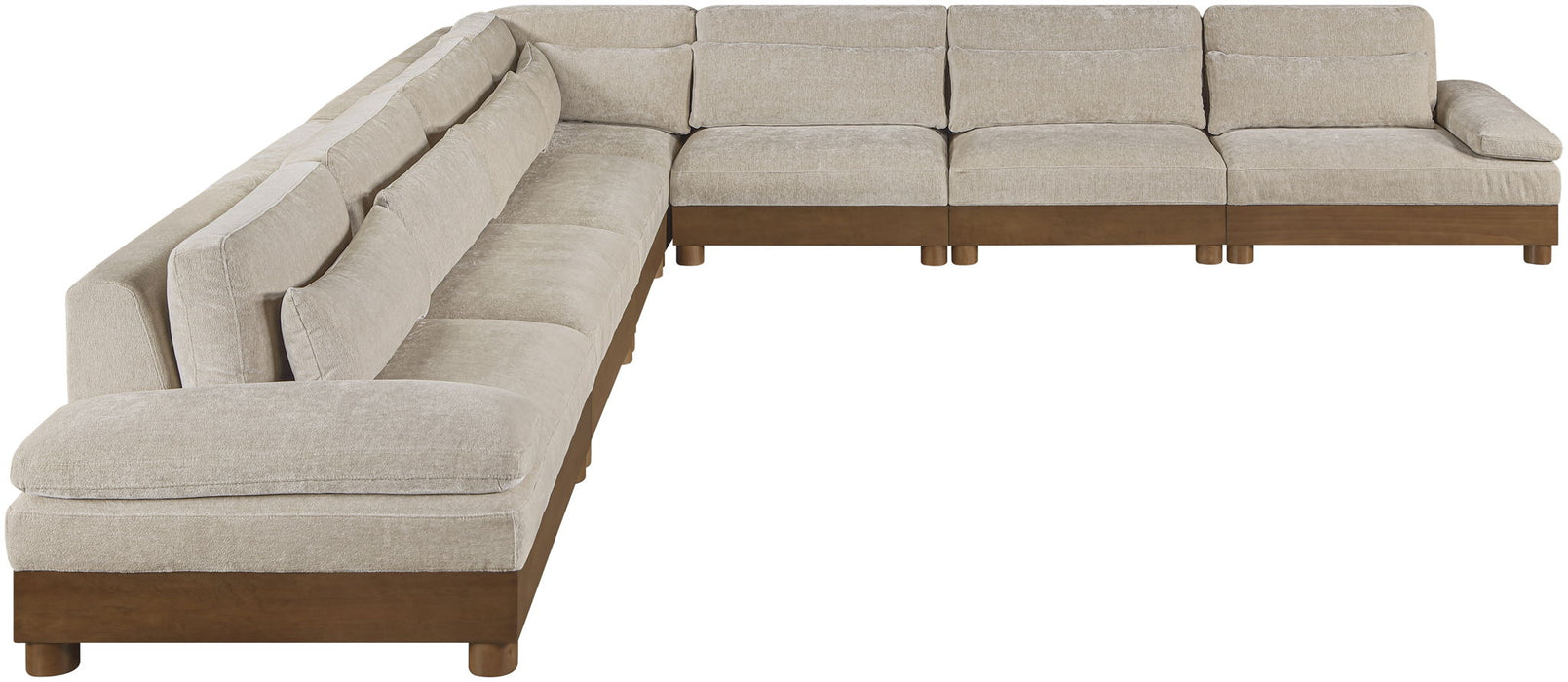 Turin - Chenille Fabric Upholstered Modular Sectional - Taupe